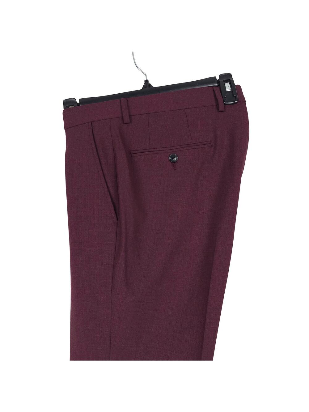 Bar III Mens Skinny Fit Suit Pants 34x30 Red Solid Active Stretch Wool Blend NWT
